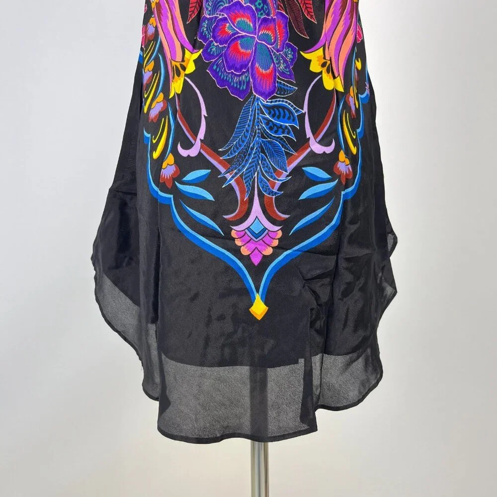 NWT Johnny Was Jade Women's Devi Silk Blend Halter Floral Blouse Size M - Picture 7 of 12